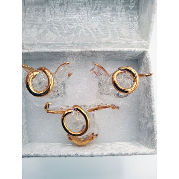 Glass Angel Figures Comfort Box White Brocade Box Tassel 4 In Holiday Religious - Picture 11 of 15